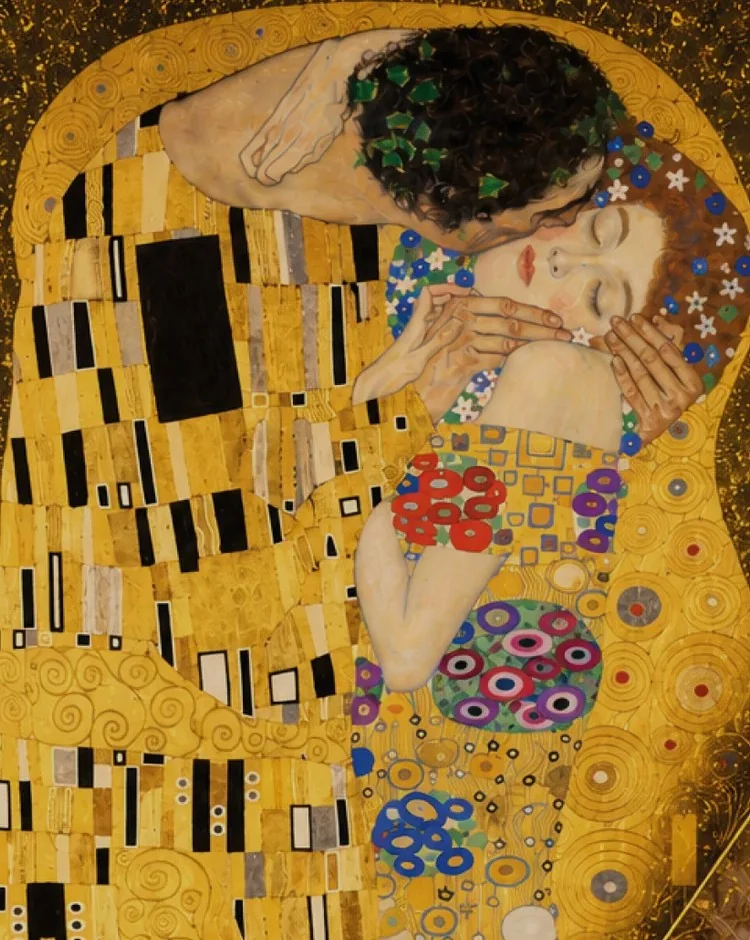 Klimts „Der Kuss“, Ausschnitt aus der Konzertgrafik
